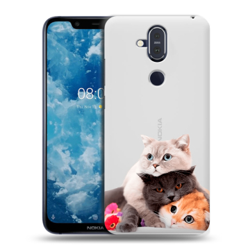 Пластиковый чехол на Nokia 8.1 с принтом Кошки Пластиковый чехол на Nokia 8.1 с принтом Кошки
