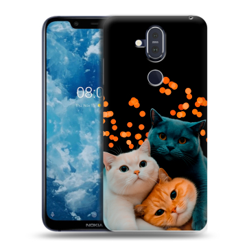 Пластиковый чехол на Nokia 8.1 с принтом Кошки Пластиковый чехол на Nokia 8.1 с принтом Кошки