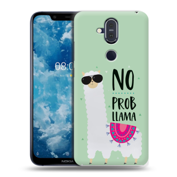 Пластиковый чехол на Nokia 8.1 с принтом Лама Пластиковый чехол на Nokia 8.1 с принтом Лама