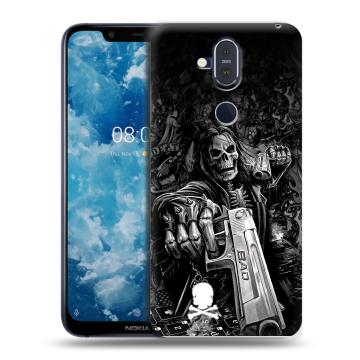 Пластиковый чехол на Nokia 8.1 с принтом Скелет