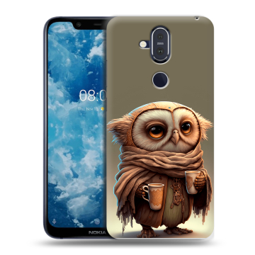 Пластиковый чехол на Nokia 8.1 с принтом Сова Пластиковый чехол на Nokia 8.1 с принтом Сова