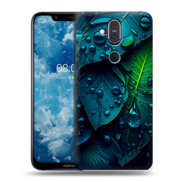 Пластиковый чехол на Nokia 8.1 с принтом Листья Пластиковый чехол на Nokia 8.1 с принтом Листья
