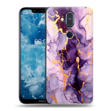 Пластиковый чехол на Nokia 8.1 с принтом Мрамор Пластиковый чехол на Nokia 8.1 с принтом Мрамор