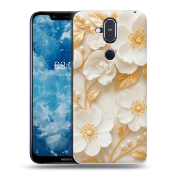 Пластиковый чехол на Nokia 8.1 с принтом Цветы Пластиковый чехол на Nokia 8.1 с принтом Цветы