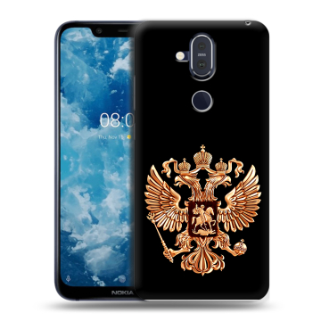 Пластиковый чехол на Nokia 8.1 с принтом Герб России золотой