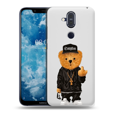 Пластиковый чехол на Nokia 8.1 с принтом Мишка Пластиковый чехол на Nokia 8.1 с принтом Мишка