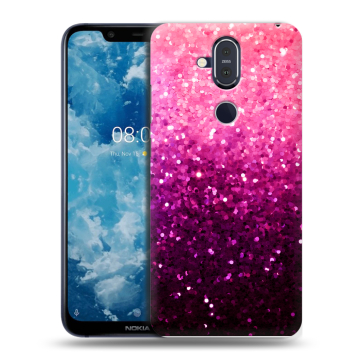 Пластиковый чехол на Nokia 8.1 с принтом Блестки