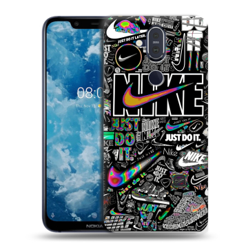 Пластиковый чехол на Nokia 8.1 с принтом Найк