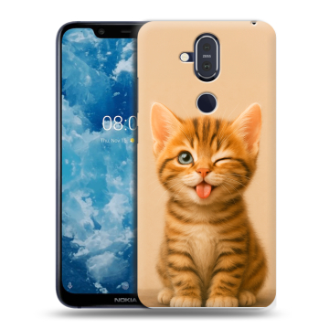 Пластиковый чехол на Nokia 8.1 с принтом котенок Пластиковый чехол на Nokia 8.1 с принтом котенок