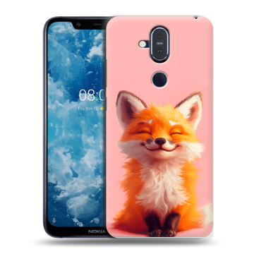 Пластиковый чехол на Nokia 8.1 с принтом милая лиса Пластиковый чехол на Nokia 8.1 с принтом милая лиса