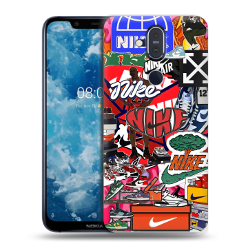 Пластиковый чехол на Nokia 8.1 с принтом Найк Nike яркий Пластиковый чехол на Nokia 8.1 с принтом Найк Nike яркий