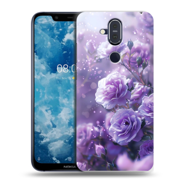Пластиковый чехол на Nokia 8.1 с принтом Розы цветы