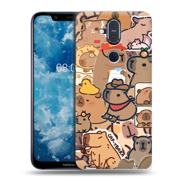 Пластиковый чехол на Nokia 8.1 с принтом капибара