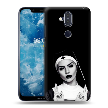 Пластиковый чехол на Nokia 8.1 с принтом монашка Пластиковый чехол на Nokia 8.1 с принтом монашка