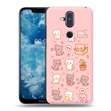 Пластиковый чехол на Nokia 8.1 с принтом Hello Kitty Хелоу Кити