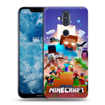 Пластиковый чехол на Nokia 8.1 с принтом Майнкрафт Minecraft