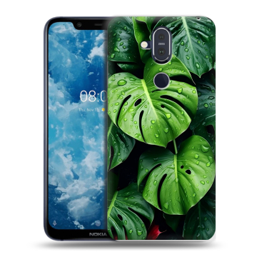 Пластиковый чехол на Nokia 8.1 с принтом Листья Пластиковый чехол на Nokia 8.1 с принтом Листья