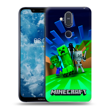 Пластиковый чехол на Nokia 8.1 с принтом Майнкрафт