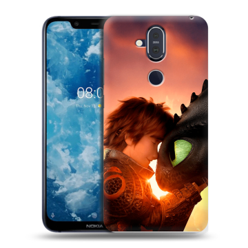 Пластиковый чехол на Nokia 8.1 с принтом Как приручить дракона