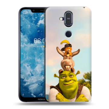 Пластиковый чехол на Nokia 8.1 с принтом Шрек Shrek