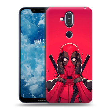 Пластиковый чехол на Nokia 8.1 с принтом Дедпул Deadpool