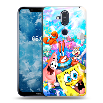 Пластиковый чехол на Nokia 8.1 с принтом спанчбоб спанч боб Пластиковый чехол на Nokia 8.1 с принтом спанчбоб спанч боб