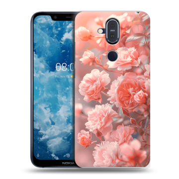 Пластиковый чехол на Nokia 8.1 с принтом Розы цветы Пластиковый чехол на Nokia 8.1 с принтом Розы цветы