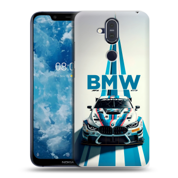 Пластиковый чехол на Nokia 8.1 с принтом БМВ BMW Пластиковый чехол на Nokia 8.1 с принтом БМВ BMW