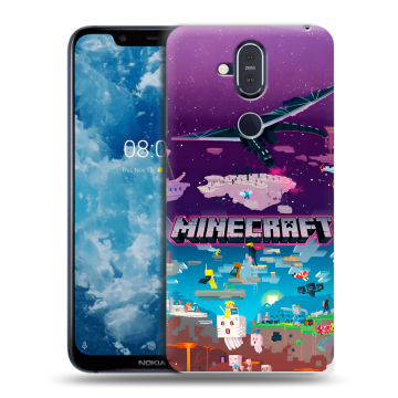 Пластиковый чехол на Nokia 8.1 с принтом Майнкрафт Minecraft Пластиковый чехол на Nokia 8.1 с принтом Майнкрафт Minecraft