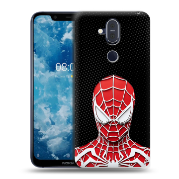 Пластиковый чехол на Nokia 8.1 с принтом человек паук spiderman