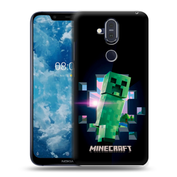 Пластиковый чехол на Nokia 8.1 с принтом Майнкрафт Minecraft Пластиковый чехол на Nokia 8.1 с принтом Майнкрафт Minecraft
