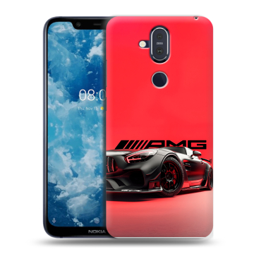Пластиковый чехол на Nokia 8.1 с принтом Мерседес Mercedes AMG