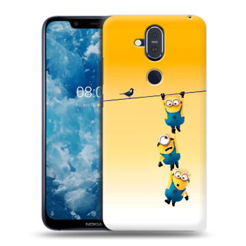 Пластиковый чехол на Nokia 8.1 с принтом Миньоны Пластиковый чехол на Nokia 8.1 с принтом Миньоны