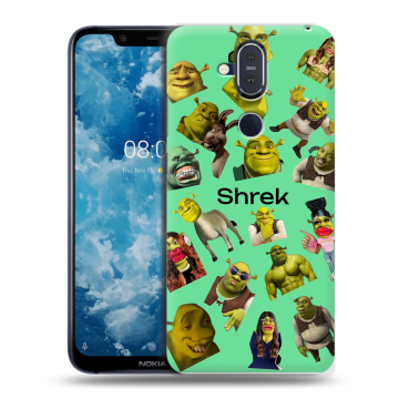 Пластиковый чехол на Nokia 8.1 с принтом Шрек Shrek