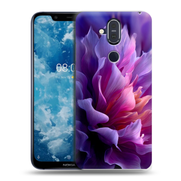 Пластиковый чехол на Nokia 8.1 с принтом женский цветы Пластиковый чехол на Nokia 8.1 с принтом женский цветы