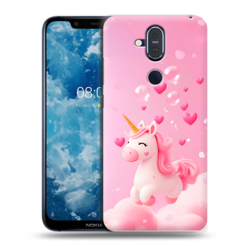 Пластиковый чехол на Nokia 8.1 с принтом Единорог Пластиковый чехол на Nokia 8.1 с принтом Единорог