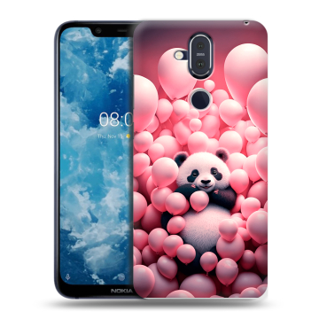 Пластиковый чехол на Nokia 8.1 с принтом Панда