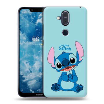Пластиковый чехол на Nokia 8.1 с принтом Лило и Стич Пластиковый чехол на Nokia 8.1 с принтом Лило и Стич