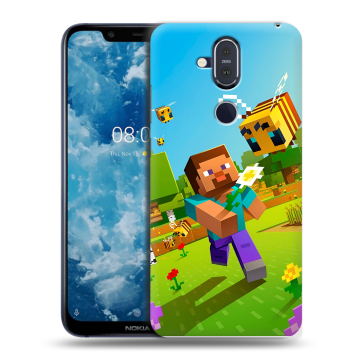 Пластиковый чехол на Nokia 8.1 с принтом Майнкрафт Minecraft Пластиковый чехол на Nokia 8.1 с принтом Майнкрафт Minecraft