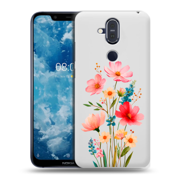 Пластиковый чехол на Nokia 8.1 с принтом Цветы
