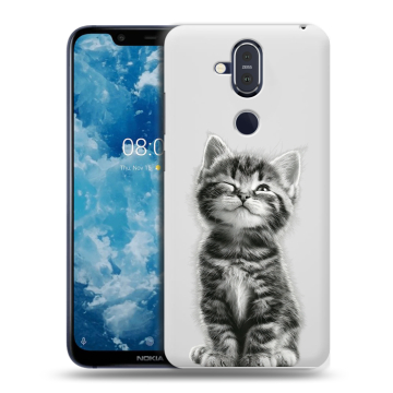 Пластиковый чехол на Nokia 8.1 с принтом Котенок Пластиковый чехол на Nokia 8.1 с принтом Котенок