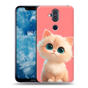 Пластиковый чехол на Nokia 8.1 с принтом Розовый котенок