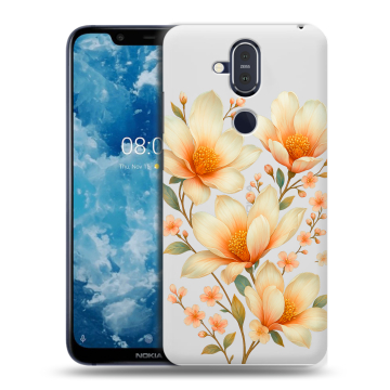 Пластиковый чехол на Nokia 8.1 с принтом Цветы