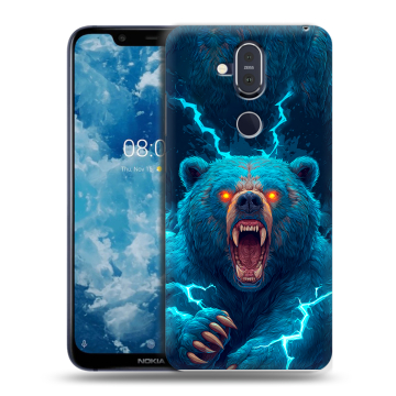 Пластиковый чехол на Nokia 8.1 с принтом Медведь