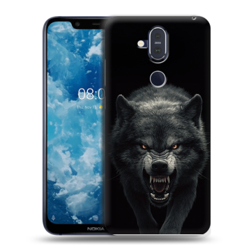 Пластиковый чехол на Nokia 8.1 с принтом Волк Пластиковый чехол на Nokia 8.1 с принтом Волк