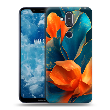 Пластиковый чехол на Nokia 8.1 с принтом Цветы