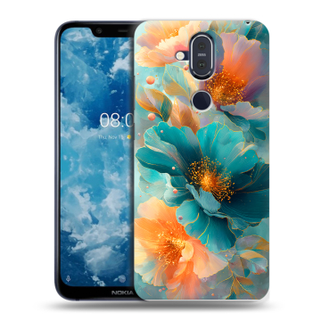 Пластиковый чехол на Nokia 8.1 с принтом Цветы