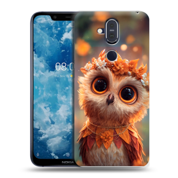 Пластиковый чехол на Nokia 8.1 с принтом Милая сова