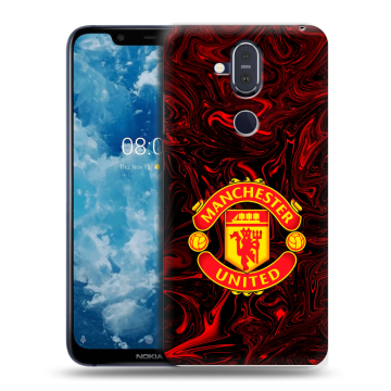 Пластиковый чехол на Nokia 8.1 с принтом Manchester United
