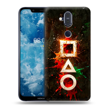 Пластиковый чехол на Nokia 8.1 с принтом Squid Game Игра кальмара Пластиковый чехол на Nokia 8.1 с принтом Squid Game Игра кальмара